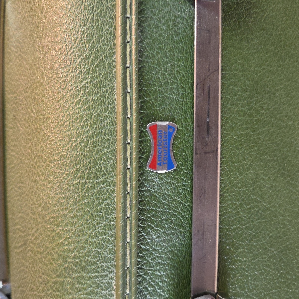 Olive Green Train Case Cosmetic Carry-On - Picture 6 of 6